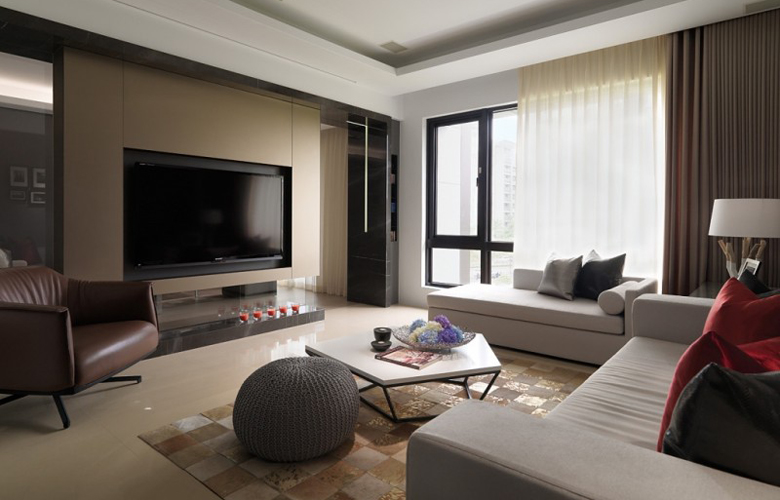 润泽公馆:4.6万精装现代风格113㎡三居