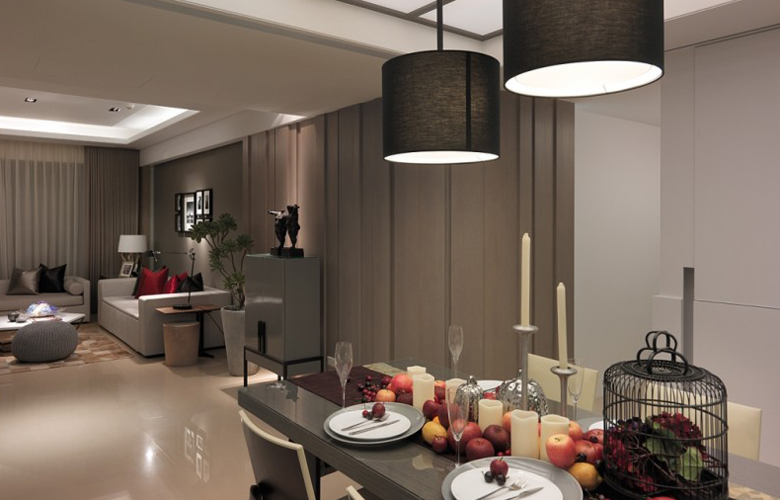 润泽公馆:4.6万精装现代风格113㎡三居